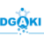 Logo der Deutschen Gesellschaft für Allergologie und klinische Immunologie. Blaue Aufschrift 
